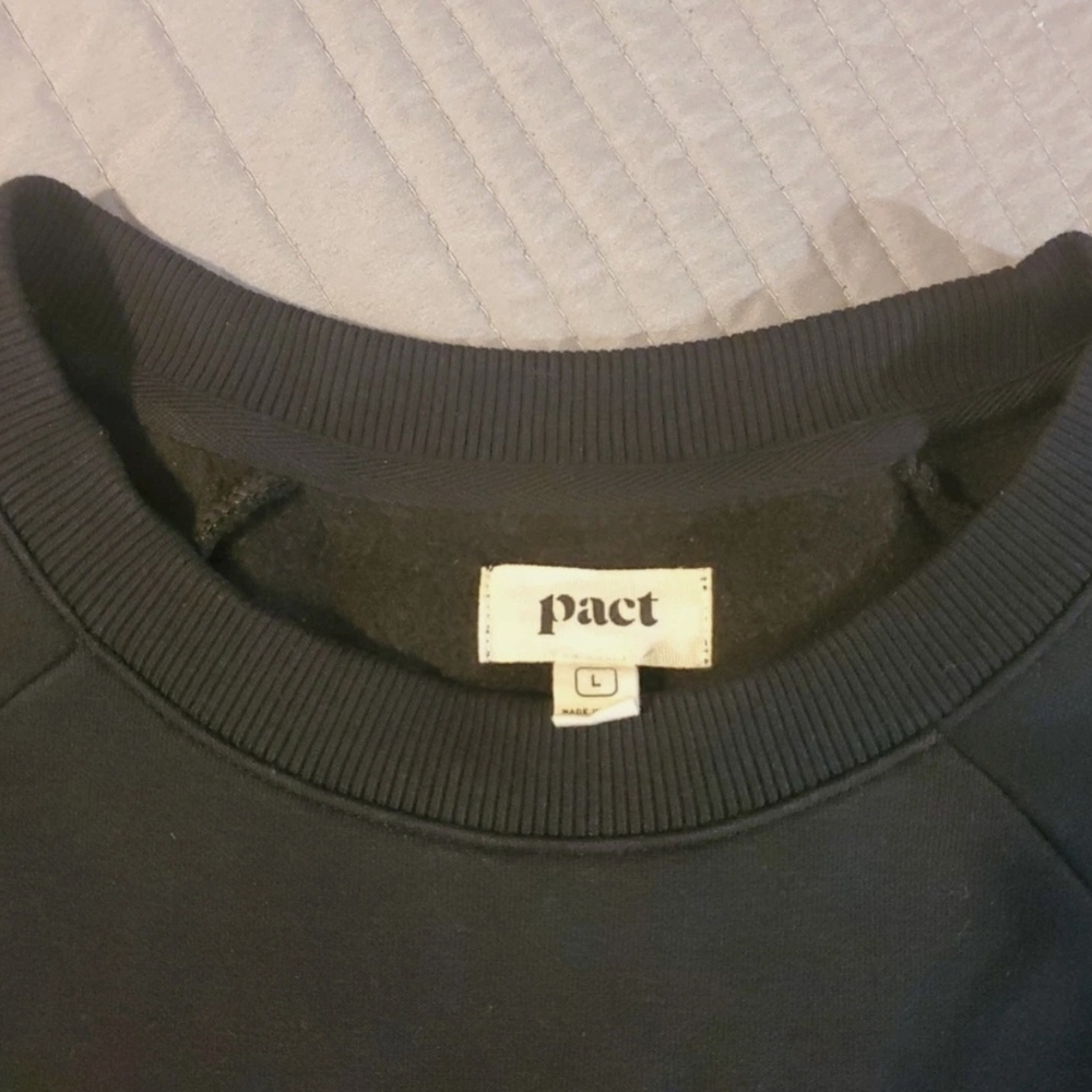 Pact Black Crew Neck Sweatshirt - Picture 4 of 10